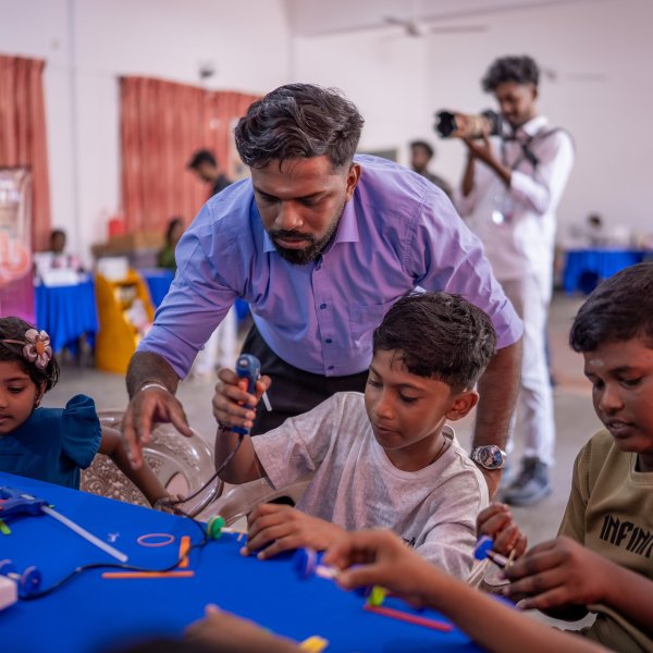 kids smiling with their instructor